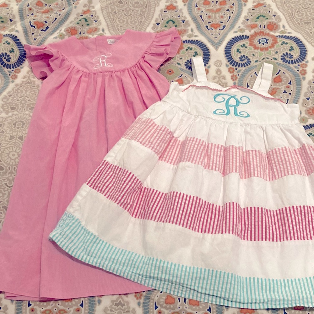 2 spring dresses R monogram—Petit Ami and Gymboree 3T